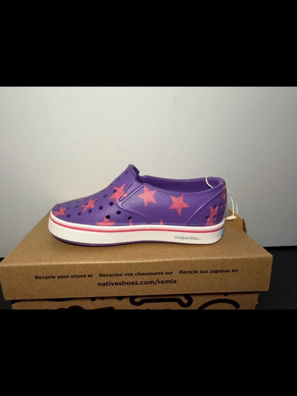 Native Miles Sugarlite Print Shoes Starfish Purple/Dazzle Star Toddlers C7